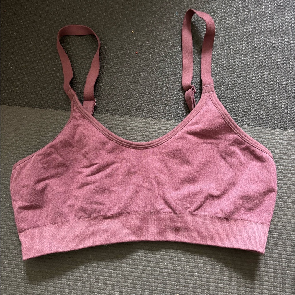 Bombas women’s ribbed seamless bralette S/M raisin color